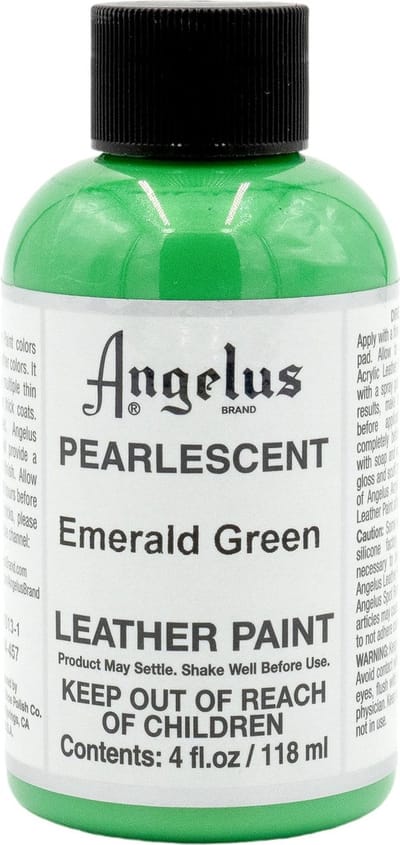 Angelus Leather Acrylic Paint - textielverf voor leren stoffen - acrylbasis - 118ml - Parelmoer - Smaragd Groen