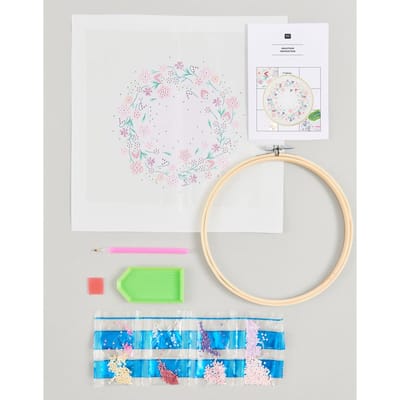 Diamond Painting Set "Fonkelende bloemenkrans"