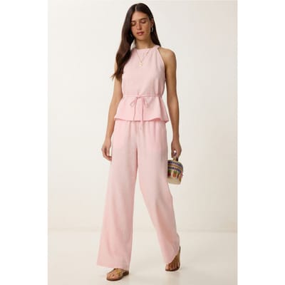 Hoge Taille Halter Nek Twee-Delige Coördinatie Set