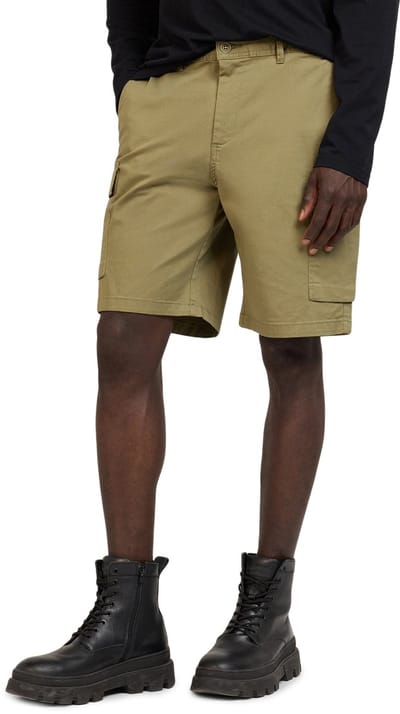 WOTEGA Heren Cargoshorts Atlas – Regular Fit – Katoen Stretch – Olijfgroen – Elastische taille