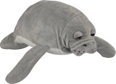 Nature Planet Knuffeldier Zeekoe - zachte pluche stof - premium knuffels - grijs - 39 cm - Manatee