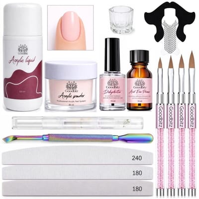 Goodbitz - Acrylpoeder - Set - 15-delig - Acryl - Acryl poeder - Acrylpoeder set - Acryl set - Acryl vloeistof - Acrylvloeistof - Acryl nagels - Acryl nagels starterspakket