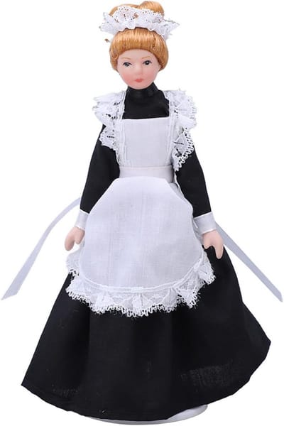 Flexibele Keramische Poppenhuispop Schaal 1:12 - Beweegbare Miniatuur Damesfiguur