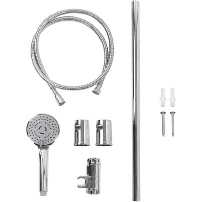 Douchestangset Handdouche Verstelbare Schuifstang met 150cm/59.06in Doucheslang G1/2 voor gray