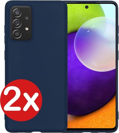 Hoesje - 2 Stuks - Geschikt voor Samsung Galaxy A52 - Sterk & Shockproof - Telefoonhoes - Back Cover - Case Siliconen - Telefoon Hoes - Donkerblauw