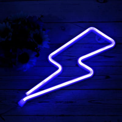 ZoeZo Neon Wandlamp Bliksem - Neon verlichting - Sfeerverlichting - LED lamp - Neonlicht - Neon Sign - Blauw