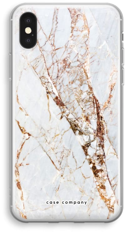 Case Company® - Hoesje geschikt voor iPhone XS hoesje - Goud marmer - Soft Cover Telefoonhoesje - Bescherming aan alle Kanten en Schermrand