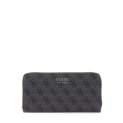 GUESS portemonnee Brenton SLG Large Zip Around Wallet Coal Logo donkergrijs