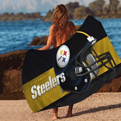 Rugbyteam P-Pittsburgh S-Steelers Strandlaken Zomer Kinderen Groot Bad Zwembad Strandlaken Microvezel Absorberend Voor Zwemmen Reizen 50x100cm(20x40in)