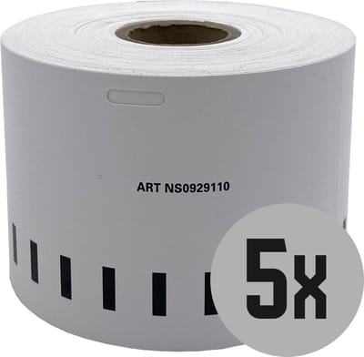DULA Dymo Compatible labels - Wit - S0929110 - Grote naambadgekaartjes - Niet klevend - 5 rollen - 62 x 106 mm - 250 labels per rol
