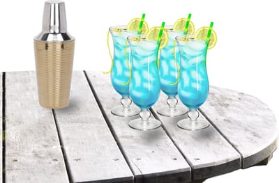 Royal Leerdam - Cocktailshaker 500 ML met 4x Pina Colada cocktailglazen 440 ml