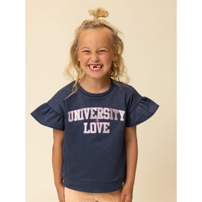 LOOXS Little Meisjes T-Shirtseizoen - Maat 92 in de kleur Blauw van 85% COTTON 15% LUREX - 2601-7439-167