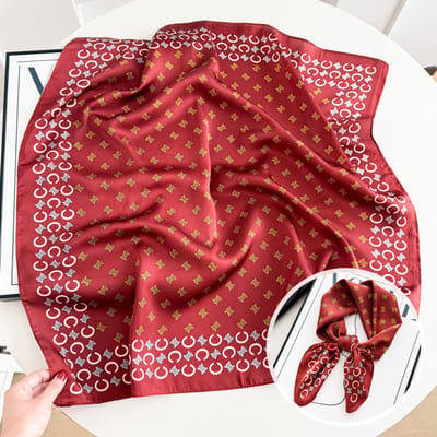 Dames Sjaal - Sjaals - Stola - Vierkante doek - Elegant Stijlvol Dames haar sjaal - Satijn zijde - Hals sjaaltje - Sjaaltje Satijn - Neksjaaltje - Omslagdoek Modesjaals - Neksjaal - Klein Sjaaltje -CX Letter - Rood-70*70CM