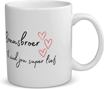 Akyol - bonusbroer ik vind jou super lief koffiemok - theemok - Broer - de liefste bonusbroer - verjaardag - cadeautje voor broer - broer artikelen - kado - geschenk - 350 ML inhoud