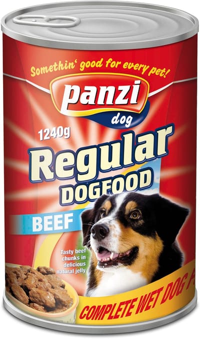 Panzi Regular - Hondenvoer - Blikvoer - Natvoer hond - Adult - Rund - 5 x 1240g