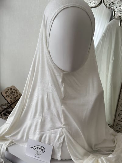 Hoofddoek Hijab met oor gat travel reis comfort hoofddoek Masker Hoofdtelefoon Wit