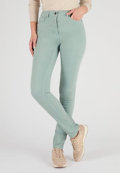 Damart - Jeans slim fit met hoge taille Perfect Fit by Damart - Dames - Groen - 46