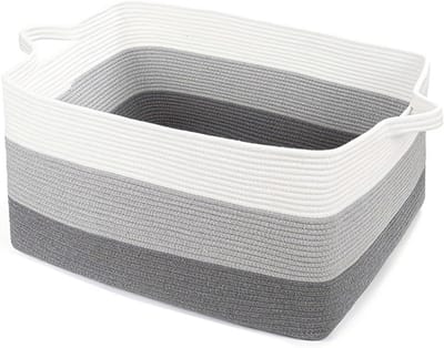 Wasmand Opvouwbaar - Opbergmand Dekenmand - Kleding Opbergen - Zonder Scherpe Randen - 48x34x28 cm - Grijs