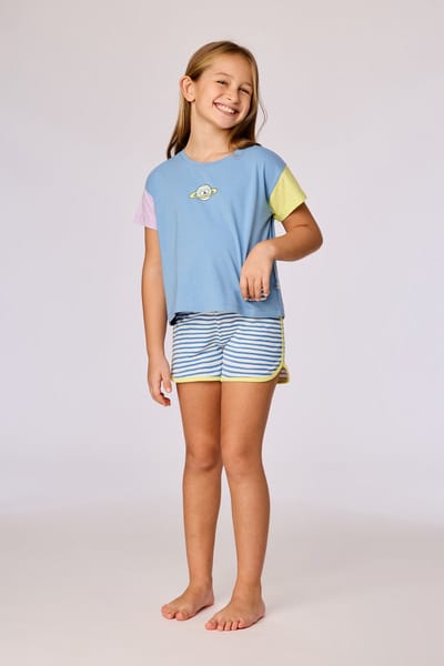 Woody x Hannekes Nest Meisjes Pyjama, blauw - maat 098/3J