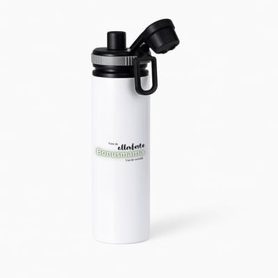Hacebo® - voor de allerbeste bonusmama van de wereld waterfles met draaidop grijs - de beste bonusmoeder - Moeder cadeautjes - moederdag - verjaardagscadeau - verjaardag - cadeau - geschenk - kado - gift - water fles - 850ML