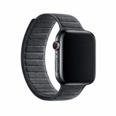 GoldStandard - Alcantara Watch Band geschikt voor Apple Watch - Alcantara Bandje - Apple Watch Bandje - Space Grey