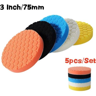 3/4/5/6/7 Inch 5 stuks Auto Polijstpad Kit Auto Zelfklevend Polijstwas Spons Wieltje Polijstpad Voor Auto Polijstmachine Boor