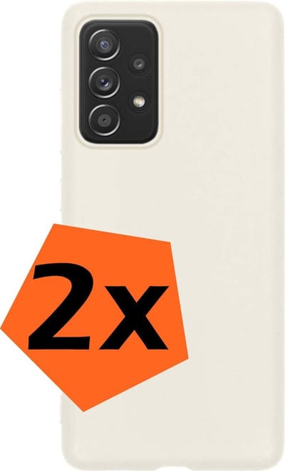 Hoes - 2 Stuks - Geschikt voor Samsung Galaxy A52s 5G - Sterk & Shockproof - Case Siliconen - Back Cover - Telefoon Hoes - Wit