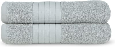 Good Morning uni handdoek effen kleur - Handdoekenset 2 - Zilver - Badstof