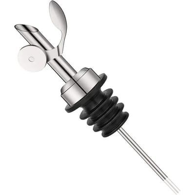 1 stuks Olie Fles Stop Dop Dispenser Spuitbus Vergrendeling Wijnschenker Saus Tuit Likeur Lekdichte Olie Schenktuiten Keukengereedschap zilver