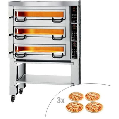 GGM Gastro Elektro Pizzaofen Power - 4+4+4x 34cm - Digital - inkl. Haube & Untergestell