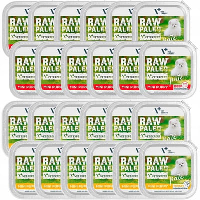 VetExpert Raw Paleo Serie - Smaakmix Pate Mini Puppy - 24x150g