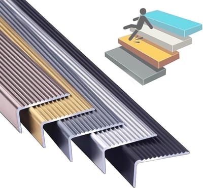 Trapprofiel - Metalen hoekrand - Trap veilig maken - Antislip oppervlak - 50 cm - Zilver