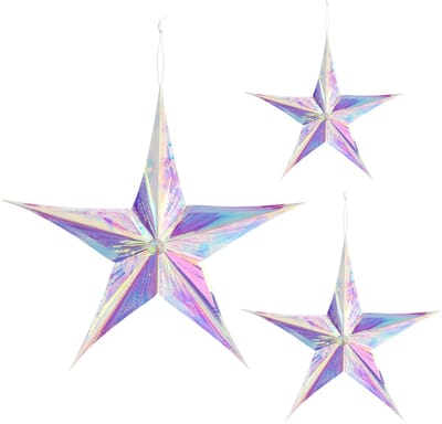 Unyqoos ® Set van Drie Sprankelende Vijfpuntige Sterren voor Feestelijke Decoratie en Sfeer