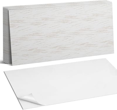 Coloray Plaktegels - Textuur met delicate lijnen Wandtegel Zelfklevend - 60 cm x 30 cm - Romig Plaktegels - 6 stuks - Rechthoek PVC Tegels - Plaktegels Keuken - Zelfklevende Vloertegels Badkamer - Vinyl Tegels Zelfklevend - Zelfklevende Wandtegels