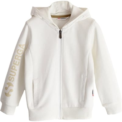 Superga Kinder/Kids Mouwopdruk Volledige Ritssluiting Hoodie (Wit)