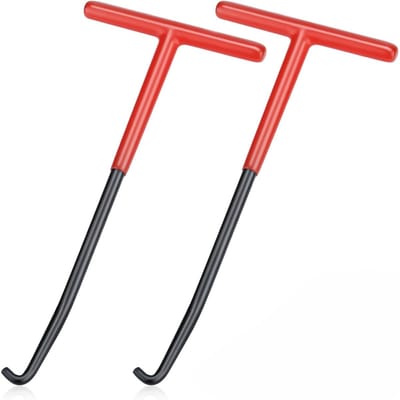 Dailygoods- Uitlaatveer Trekhaak - 2 Stuks - T-handvat - Rubber Coating - Voor Motorfiets/Sneeuwscooter - Eenvoudige Verwijdering - Uitlaatgereedschap