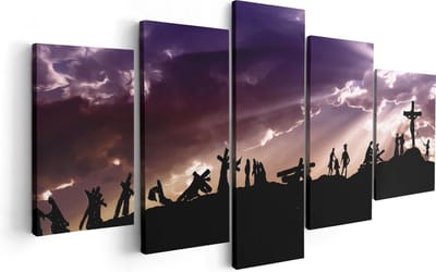Artaza Canvas Schilderij Vijfluik Kruistocht naar het Kruis van Jezus Christus - 100x50 - Foto Op Canvas - Canvas Print