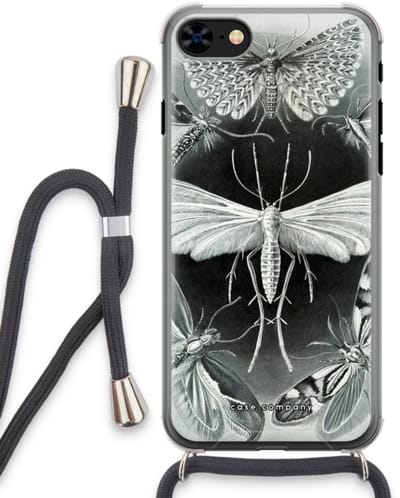 Case Company® - Hoesje met koord geschikt voor iPhone 8 hoesje met Koord - Haeckel Tineida - Telefoonhoesje met Zwart Koord - Bescherming aan alle Kanten en Over de Schermrand