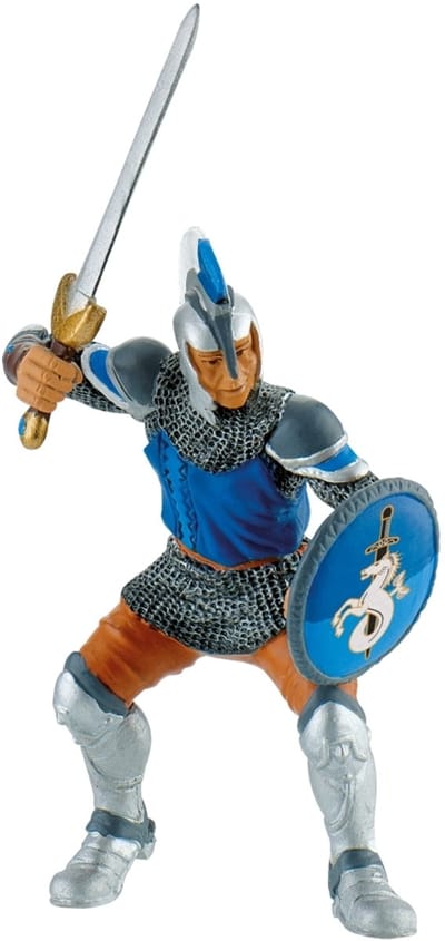 Bullyland 80764 – Speelfiguur Ridder met Zwaard Blauw – ca. 11,5cm – levensecht en detailrijk vormgegeven – ideaal als fantasiefiguur, decoratie of klein cadeautje voor kinderen vanaf 3 jaar
