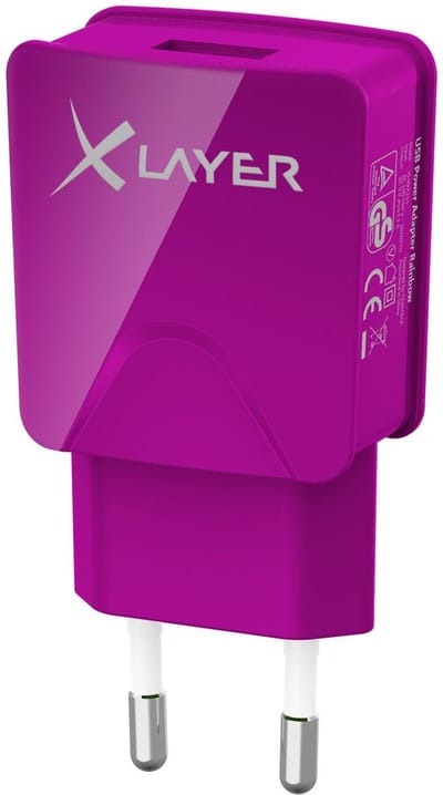 XLayer - USB Oplader - USB Stekker - 5V / 2.1A / 10.5W – Universele Oplader - Paars