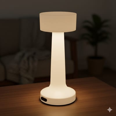 HANTLA Led - Tafellamp Oplaadbaar – Draadloos – Aanpasbare lichtkleur - CCT - Warm wit / Daglicht / koud wit - Moderne touch lamp – Nachtlamp Slaapkamer – 21 cm – Wit