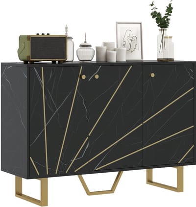 HOMCOM Dressoir - Spaanplaat - 107x35x75cm - Zwart