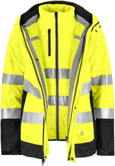 ProJob 6445 SIGNALISATIEJAS 3-IN-1 EN ISO 20471 KLASSE 3/2 646445 - Geel/Marine - S