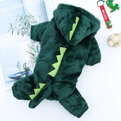Dinosaurus Hondenkleding Fleece Huisdier Jumpsuits Winter Warme Hondenjas Jas voor Honden Hoodies Chihuahua Franse Bulldog Kleding S 1.2-2KG
