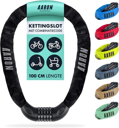 SnelShoppen - AARON Lock One Fietsslot - 5-cijferige Code - Stalen Kettingslot met Hoog Veiligheidsniveau voor E-bikes - Duurzaam en Betrouwbaar