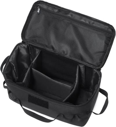 Ruime Opbergzak voor Kampeerspullen - Draagbare Tas voor Kookgerei en Picknick - Zwart, 34 x 17 x 19 cm, Ideaal voor Buitenactiviteiten en Avonturen