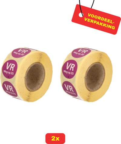 2 X HACCP datumstickers met Vr weg op Zo - 2 x 500 stickers - Voordeelverpakking!