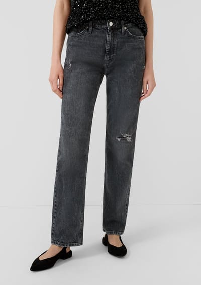 s.Oliver - female - Karolin jeans / normale pasvorm / hoog model / rechte pijp / met pailletten