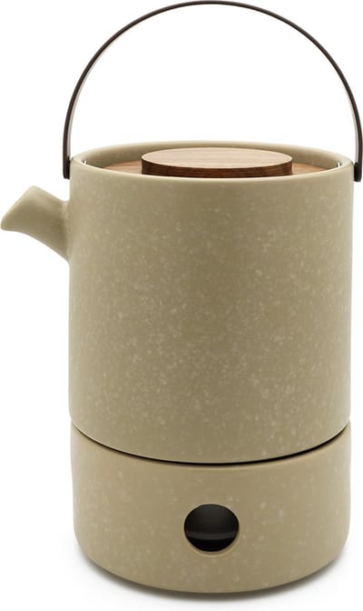 Bredemeijer - Theeset Umea - Theepot keramiek met theelichtwarmer - 1,2 liter - Leemgrijs