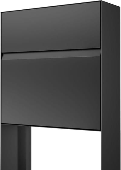 Staande brievenbus - Brievenbus met voet - Post ontvangen - Verborgen slot - 118 cm hoog - Zwart
